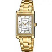 Casio Timeless Ltp-1234Pg-7Aeg Sieviešu Pulkstenis 21Mm Gold Case Silver Dial  4549526340901