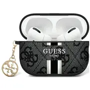 Cits mobilo telefonu aksesuārs Guess  Gua2P4Rpsk Airpods 1/2 cover black/black 4G Printed Stripes Charm Gue004169-0 3666339311063