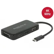 Delock Adapter Usb Type-C Stecker  Vga / Hdmi /Dvi/ Displayport Buchse Black 63929 4043619639298