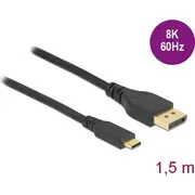 Delock Usb Type-C  Dp Kabel 8K 60Hz 1,5M bidirektional 86040 4043619860401 85444290