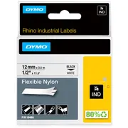 Dymo  Rhino Band Nylon 12Mmx3.5M Black-Weiß 18488 0071701184887 96121010