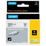 Dymo  Rhino Heißschrumpfschlauch 12Mmx1.5M Black-Weiß 18055 0071701180551 130203