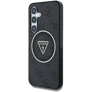 Guess Iml 4G Glitter and Triangle Logo Magsafe Case Aizsargapvalks priekš Samsung Galaxy S25 / melns  Guhms25Shg4Prtgk 3666339449568