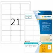 Herma Etiketten transp. matt A4 63,5X38,1 mm Folie  525 St. 8670 4008705086707 39191080