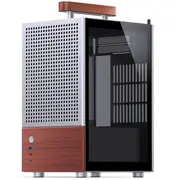 Jonsbo T6 Pc Gehäuse, Mini-Tower, Mini-Itx, Tempered Glass, Holz - silber  Gejb-154 6970620554037 Silver