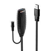Usb kabelis Lindy Usb-A - 15 m Black 43099  4002888430999