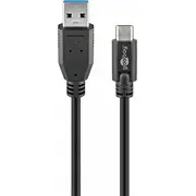 Kabelis Goobay  Sync Charge Super Speed Usb-C to Usb A 3.0 charging cable 67999 Round cable, male, male Type A, Black, 0.5 m 4040849679995