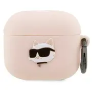 Maciņš austiņām Karl Lagerfeld Apple Airpods 3 silikona vāciņš Choupette Head 3D Pink  Kla3Runchp 3666339087975