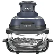 Ninja Crispi 4-In-1 tragbare Glas-Heißluftfritteuse Cyber Space Dunkelblaugray/Transparent, 1.700 Watt, 2 Körbe 1,4 und 3,8 Liter  Fn101Eugy 0622356307741