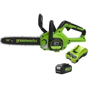 Ķēdes zāģis Greenworks 24V, komplekts lādētājs  akumulators 4Ah Gd24Cs30K4 Gr2007007Ub 6952909070148