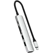 Satechi 6-W-1 Usb-C Slim Multiport Usb-C, 2X Usb-A, 4K Hdmi, czytnik kart micro/SD Srebrny  St-P6Ss 810086361762 Nb-Dok-Stch-039