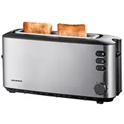 Severin Automatik-Langschlitztoaster At 2515 Silber, 1.000 Watt, für 2 Scheiben Toast  At2515 4008146251504 159538