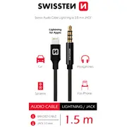 Swissten Textile Audio Adapteris Lightning / 3,5 mm 1.5M  73501213 8595217481381
