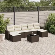 vidaXL 8 daļu dārza atpūtas mēbeļu komplekts ar spilveniem, brown  3251690 8721102306655
