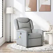 vidaXL Saliekams masāžas krēsls, light grey, ar auduma apdari  4015606 8721158336125