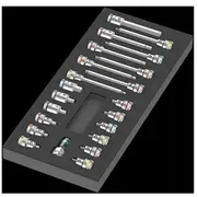 Komplekts instrumentu Wera 9723 ar putu ielikni Zyklop B 3/8 uzgriežņu atslēgu komplekts 1, 22 gab., Black/Grey, darbnīcas ratiņiem  05150113001 4013288225313