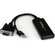 Adapteris Av Startech D-Sub Vga - Hdmi  Usb-A Black Vga2Hdu 065030854962