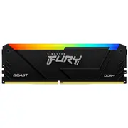 Atmiņa Kingston Fury Beast Rgb, Ddr4, 8 Gb, 3600Mhz, Cl17 Kf436C17Bb2A/8  0740617337464