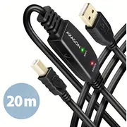 Axagon Adr-220B aktīvs Usb 2.0 savienojuma kabelis, Usb-A uz Usb-B - 20M  Zuus-651 8595247907233