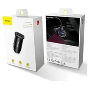 Baseus Auto lādētājs Square metāla A  30W Dual Qc3.0 Scp.afc Black Ccall-Ds01 6953156284180