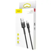 Baseus Lightning Cafule kabelis 2.4A 0.5M Gray  Black Calklf-Ag1 6953156274938