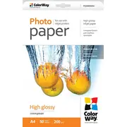 Biroja piederumi Colorway  High Glossy Photo Paper, 50 sheets, A4, 200 g/m² Pg200050A4 6942941817382