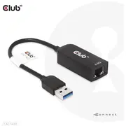 Club 3D Usb 3.2 Gen1 Adapter Typ-A zu 2,5 Gigabit Ethernet St./Bu. Black  Cac-1420 8719214471255