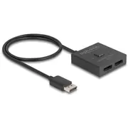 Delock Displayport Switch 2  1 bidirektional 8K Black, 50Cm 18906 4043619189069