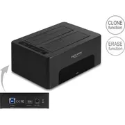 Dokstacija Delock Usb dubultā dokstacija 2 x Sata Hdd / Ssd ar klonēšanas un dzēšanas funkciju  64187 4043619641871 84718000