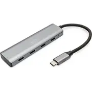 Digitus Usb-C-Hub  4-Port 3.1-4Xc3.1 integr. Kabel silber Da-70246 4016032485773 84718000