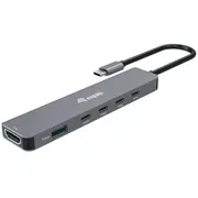 Equip Adapter Usb-C-Hdmi/3Xusb-C/Usb-A  4K/ 60Hz 0.25M Alu. 133500 4015867242957 84718000