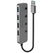 Lindy 4 Port Usb 3.0 Hub mit Ein-/Ausschaltern  43309 4002888433099