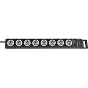 Strāvas pagarinātājs Brennenstuhl Super-Solid-Line ar pārsprieguma aizsardzību 8 kontaktligzdas 2.5 m Black 1153380318  4007123602469