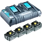 Makita enerģijas komplekts 18V 6Ah Black, 4X akumulators Bl1860B, 1X lādētājs Dc18Rd  199485-6 0088381537155