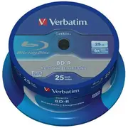 Blu-Ray diski Verbatim Bd-R Sl 25Gb Cake 25 gab.  43837 023942438373 72084