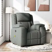 vidaXL Pagarināms masāžas krēsls, dark grey, ar auduma apdari  4015711 8721158337177