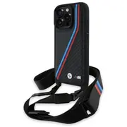 Bmw M Edition Carbon Tricolor Lines Aizsargapvalks priekš Apple iPhone 16 Pro Max  Bmhcp16X23Psvtk 3666339324391