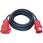 Brennenstuhl Professional Cee Starkstrom-Verlängerungskabel, 400V-Drehstromstecker Black/Rot, 25 Meter, 5-Polig, für den Außenbereich Ip44  1167720 4007123021550