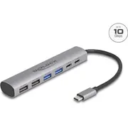 Delock 6 Port Usb Hub mit 4 x Typ-A Buchse und 2 Type-C  64232 4043619642328