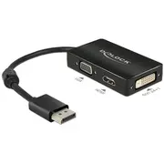Delock Adapter Displayport 1.1 Stecker  Vga / Hdmi Dvi Buchse Passiv Black 62656 4043619626564