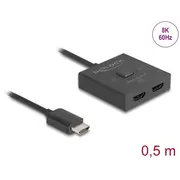 Delock Hdmi Switch 2  1 bidirektional 8K Black, 50Cm Kabel 18901 4043619189014
