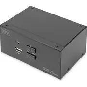Pārslēdzējs Digitus Kvm Switch 2 porti, dubultā displeja, 4K, Dp  Ds-12862 4016032478133