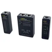 Equip Kabeltester für Rj45/Rj12/Rj11/Bnc/Poe  schwarz 129968 4015867236550 85444290