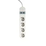 Gembird Smart Power Strip with Usb Charger 4 Sockets Viedā Rozete  Tsl-Ps-S4U-01-W 8716309128506