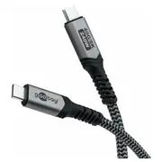 Goobay Usb4 Gen 3X2 Kabel, Usb-C Stecker  Stecker, 40Gbit/S Black/Gray, 1 Meter, Pd, Laden mit bis zu 240 Watt 74211 4040849742118