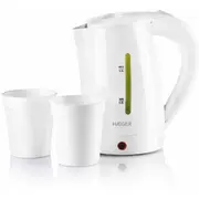 Haeger Ek-10W.015A Travel Elektriskā tējkanna ar 2 krūzēm komplektā 0.5L 1100W  5608475009006