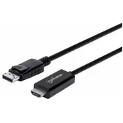 Manhattan Displayport - Hdmi kabelis 1.8M Black 153201  0766623153201