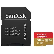 Sandisk Extreme 512 Gb microSDXC Speicherkarte Kit 2022 bis 190 Mb/S, C10, U3  Sdsqxav-512G-Gn6Ma 0619659189648