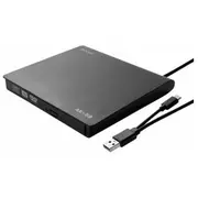 Savio Ak-59 Ārējais plānais Cd/Dvd ierakstītājs R/Rw - Usb-C/Usb-A, black  5901986047933 Napsavond0002
