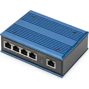 Digitus Switch Ind. 4-Port  Gigabit 30W Poe Unmanaged blau Dn-651120 4016032458876 85176200